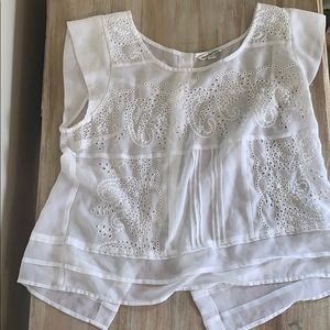 White eyelet top
